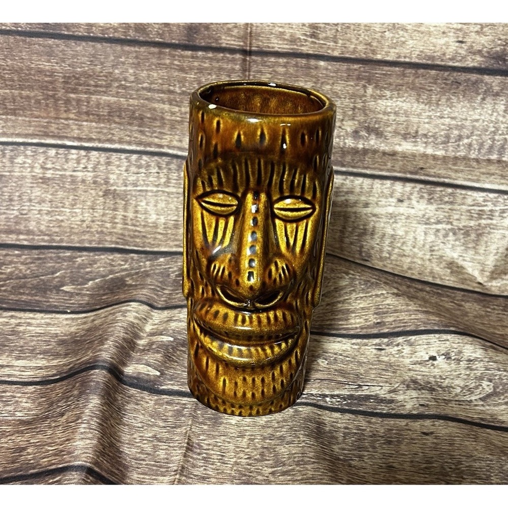 Kahiki Supper Club Columbus Ohio Tiki Mug No. 1 Brown Ceramic Tumbler Cup 6.5"